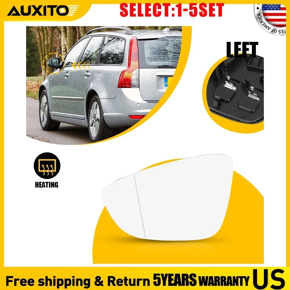 Heated Mirror Glass LH Driver Side for Volkswagen Passat Eos CC 09-17