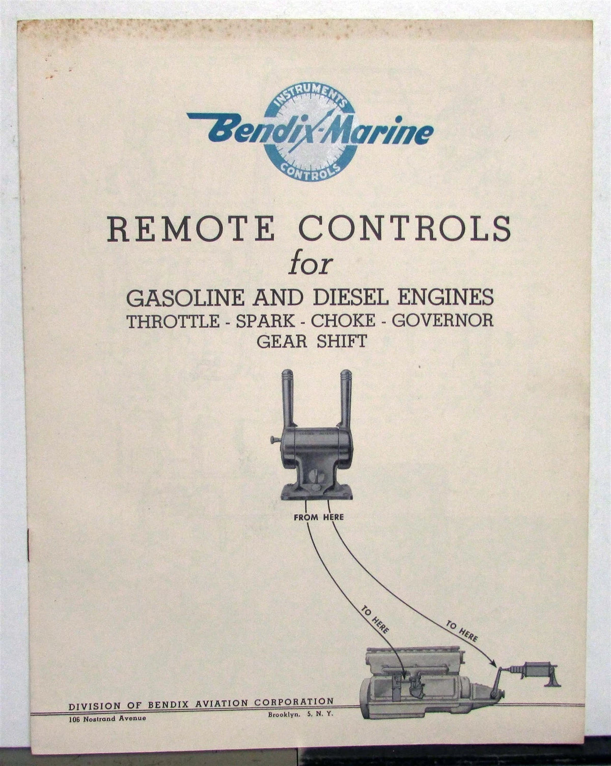 Bendix Marine Remote Controls for Gas & Diesel Engines (1930s)