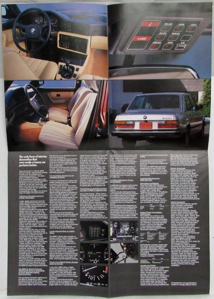 Sales Folder Poster for BMW 528e 533i (1983)