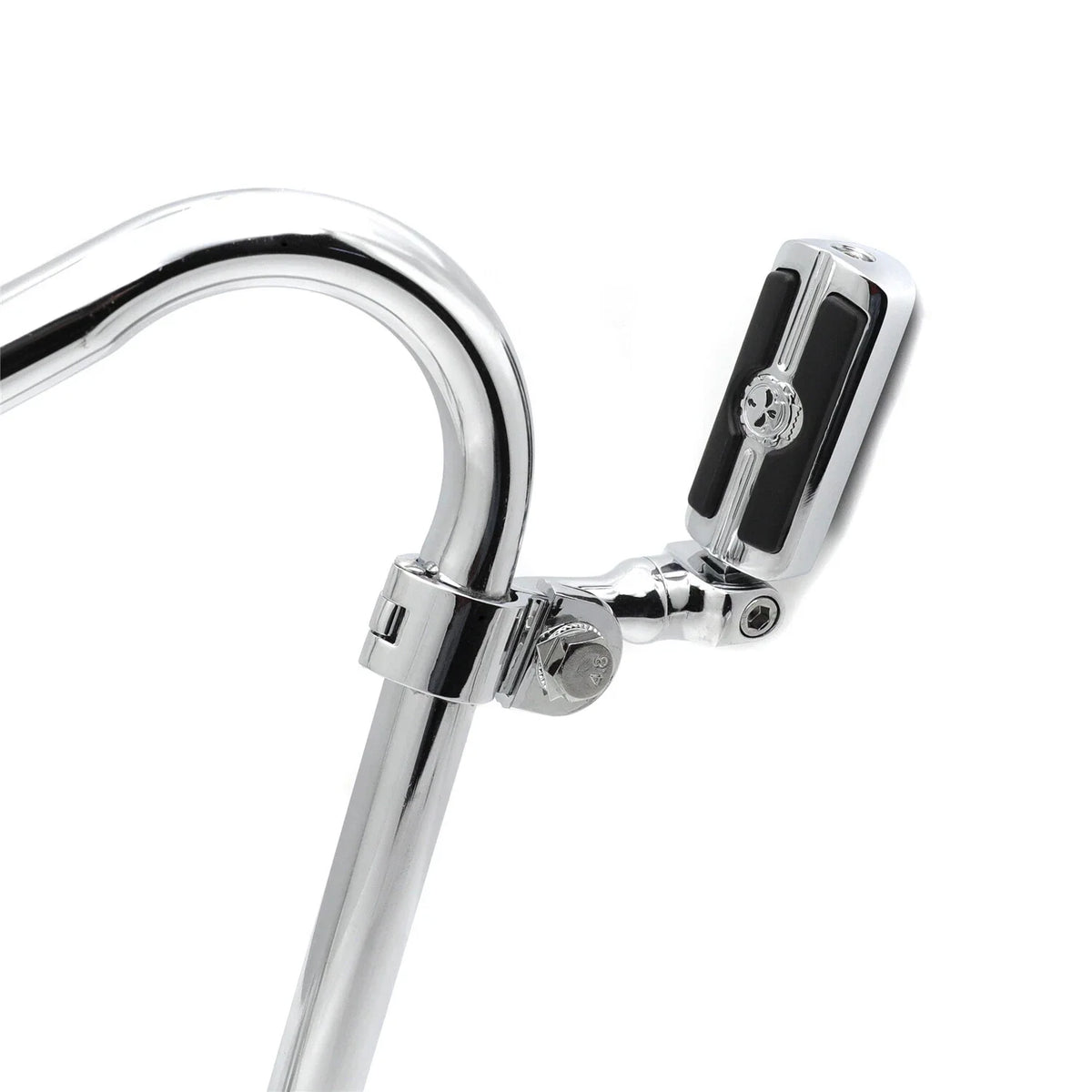 Angled Skull Foot Peg in Chrome for 1.25" Frame Tube