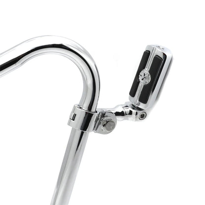 Angled Skull Foot Peg in Chrome for 1.25" Frame Tube