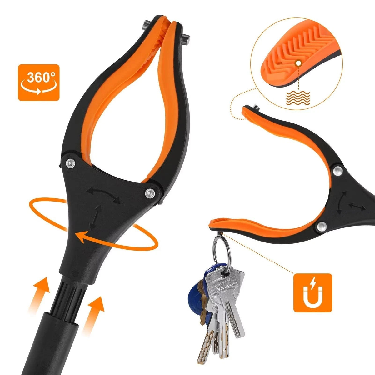 43" Grabber Tool for Elderly (Foldable, Orange)