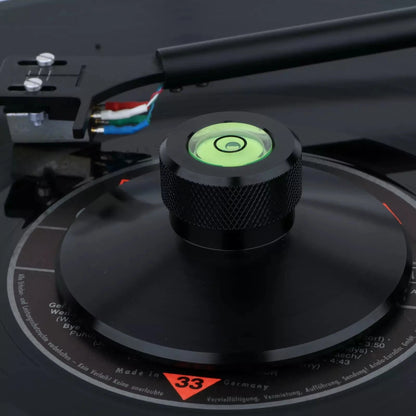 Black Aluminum Turntable Record Weight Clamp Stabilizer with Bubble Level