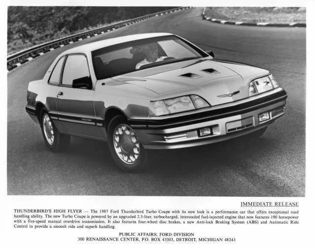 Press Photo for Ford Thunderbird Turbo Coupe (1987)