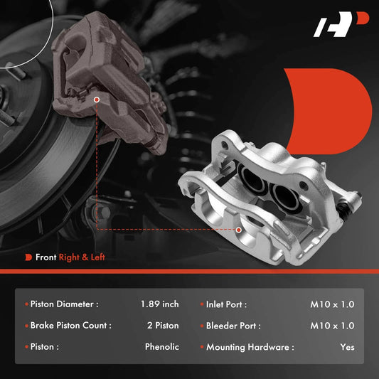 A-Premium Pair Front Brake Calipers with Bracket for Ford Transit-150 250 350 HD (11-20391-1, 11203911, 11-20392-1, 11203921)