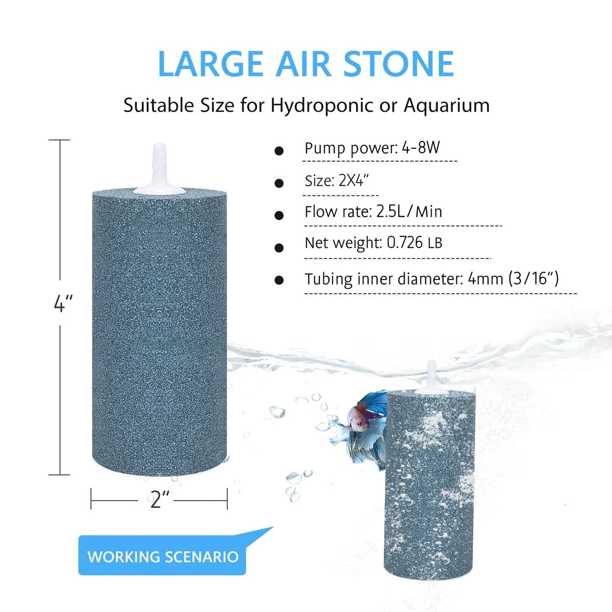 2X Air Stone for 4 Inch Cylindrical