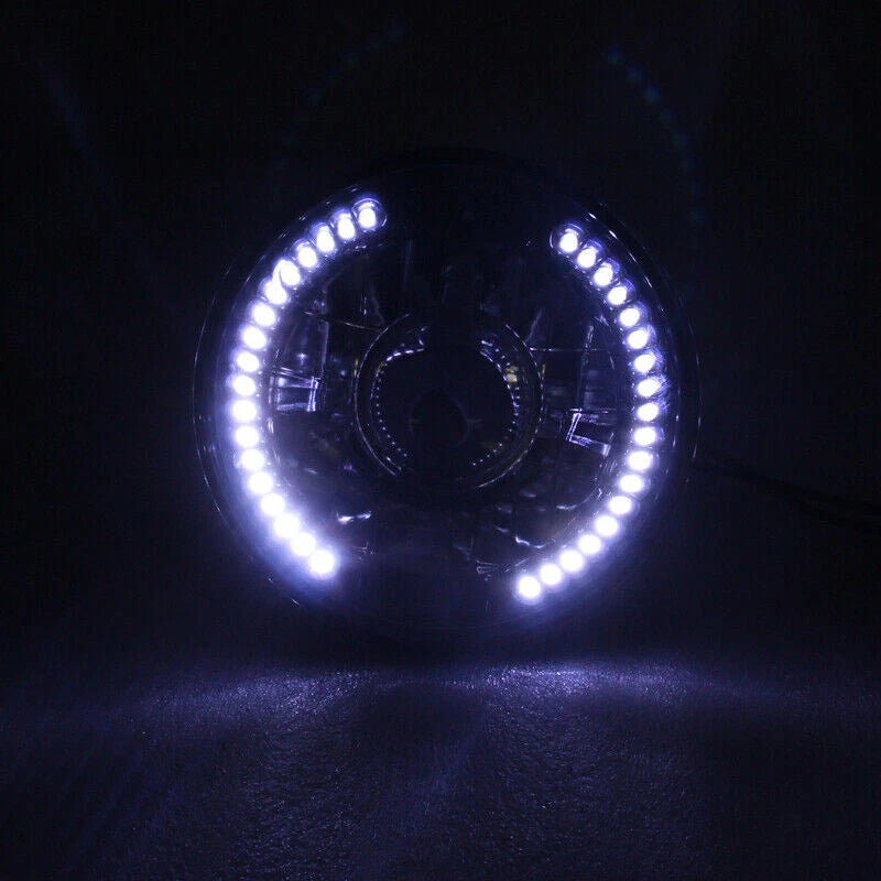 2Pcs 7" Round LED Headlights with White Halo for Mazda Miata MX-5 (1990–1997)