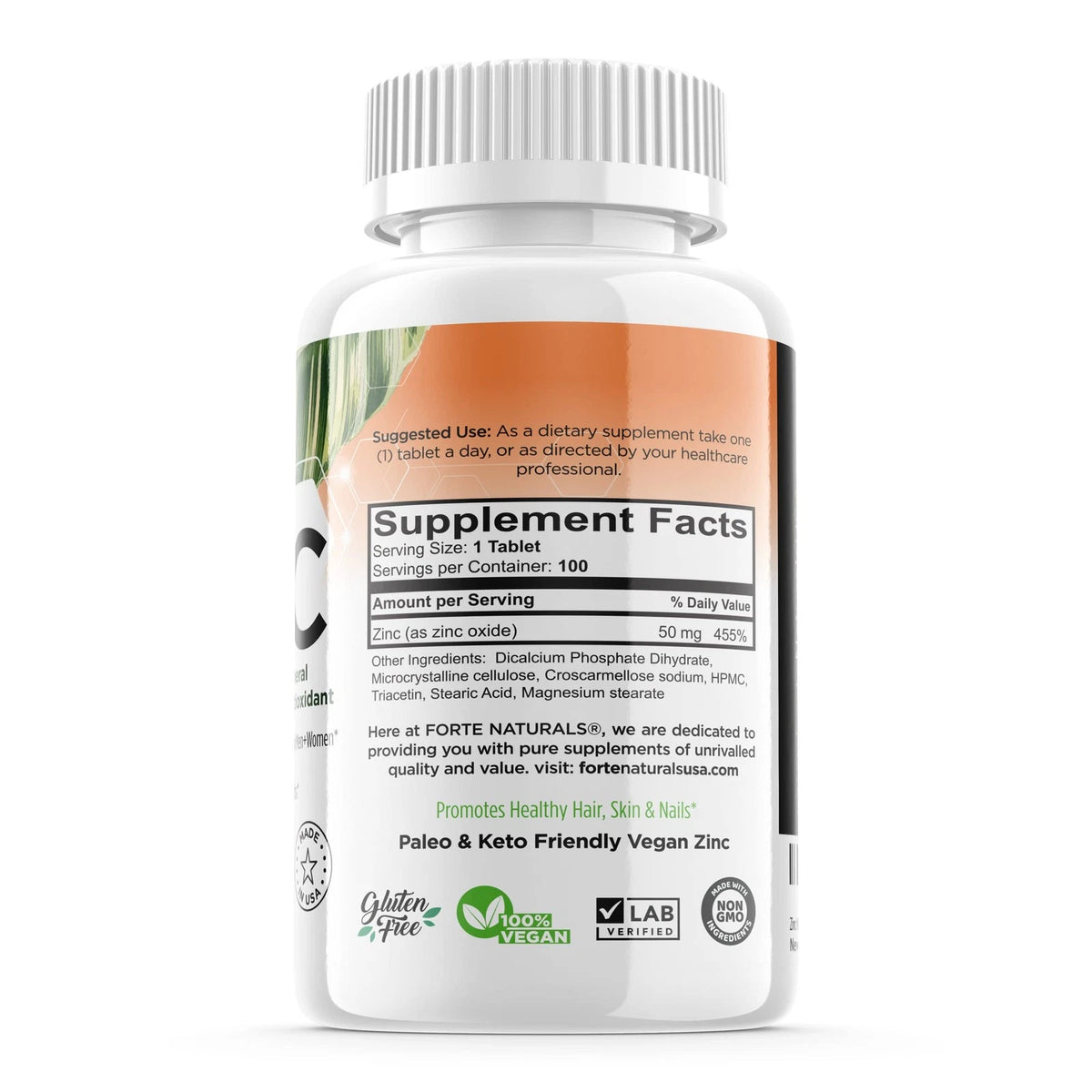Zinc 50mg Tablets (100 Count) for Immune Support