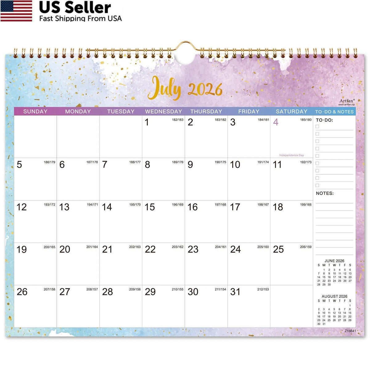 Wall Calendar 2026-2027 - 14.8" x 11.5", White