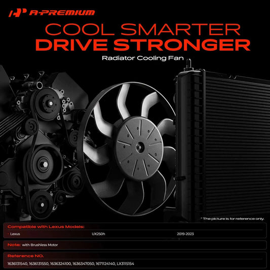 Dual Cooling Fan Assembly for Lexus UX250h (2019–2023) 1636347050, 1636324100, 1636131550, 1636131540, 1671124140, LX3115154