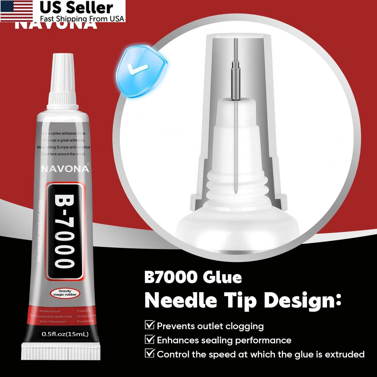 50 PCS B7000 Glue 15ml Clear with Precision Tip