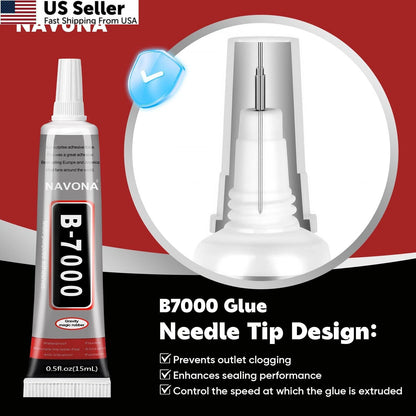 50 PCS B7000 Glue 15ml Clear with Precision Tip