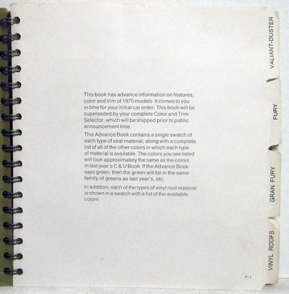 Advance Color and Trim Selector for Plymouth (1975)