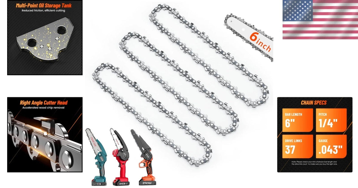 6-Inch Chainsaw Chains for Easy Installation & Long-Lasting Sharpness
