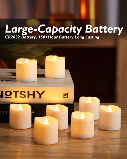 12-Pack Flameless LED Candles for Home Decor (Warm Light)