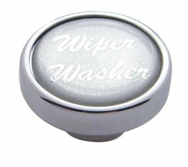 Wiper Washer Control Knob for Universal Vehicles (23248) Chrome 1" Silver