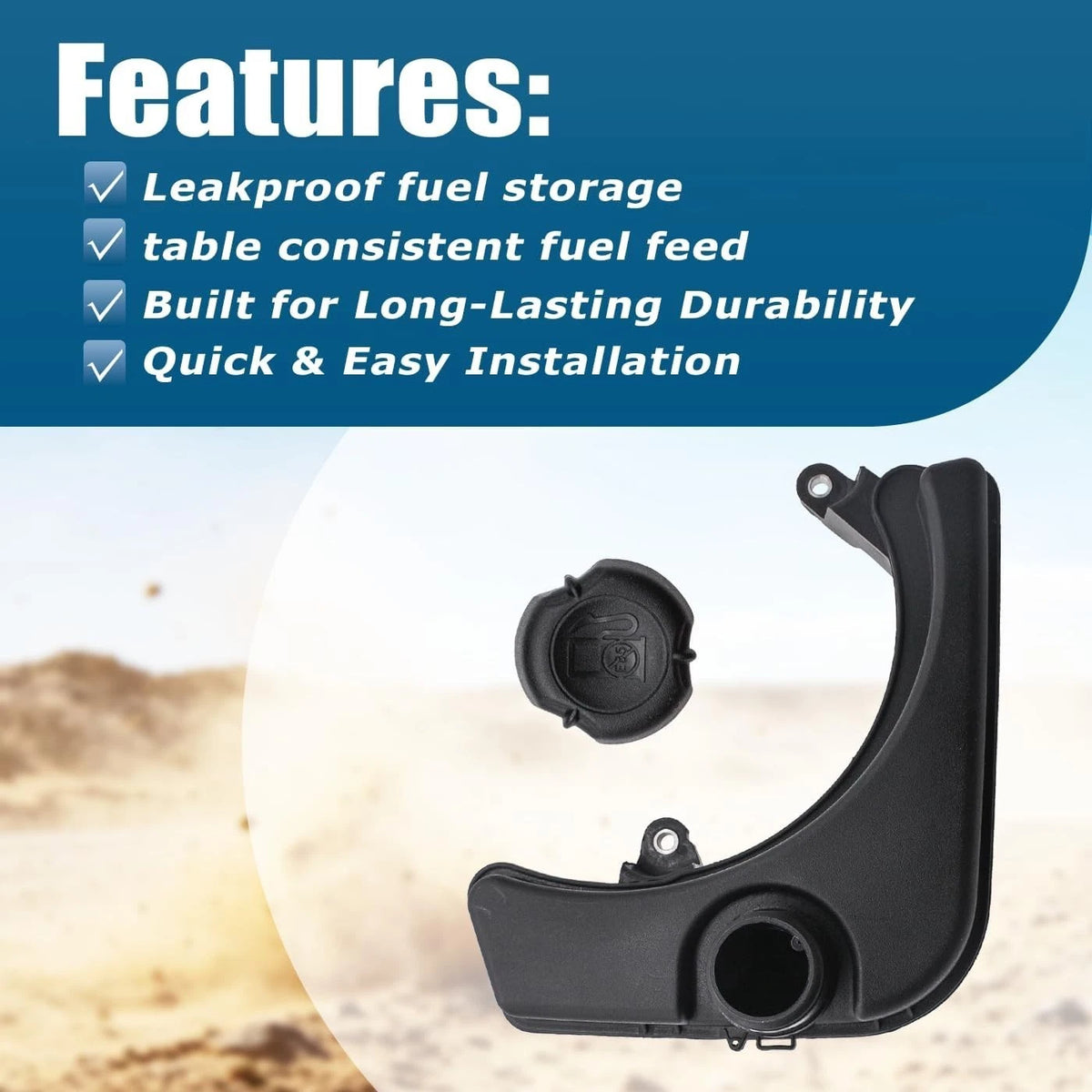 Durable HDPE Lawn Mower Fuel Tank with Cap for (No Years)