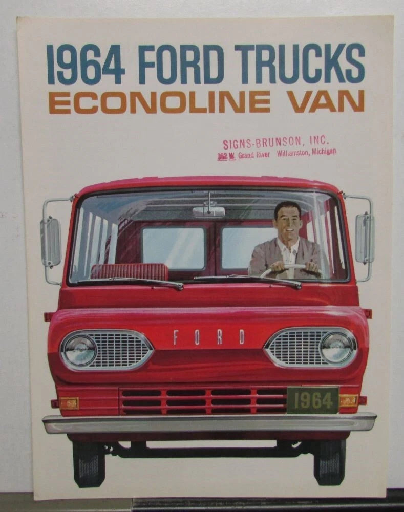 Sales Brochure Folder for 1964 Ford Econoline Van Truck