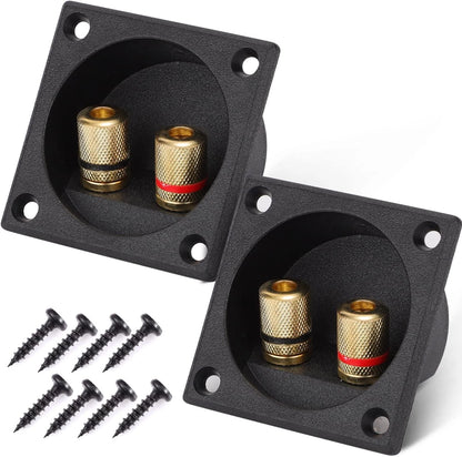 2X 2.2 Inch Square 2-Way Speaker Box Terminal Cup for Universal Fit