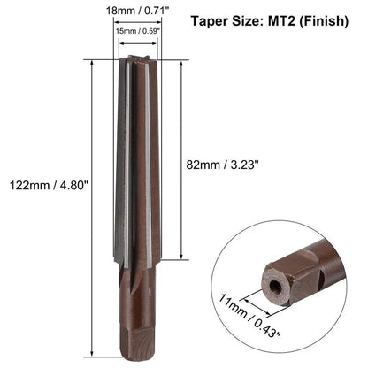 1X Alloy Steel MT2 Straight Shank Finish Cutter Reamer H8 6 Flute