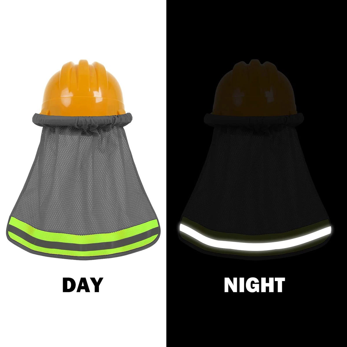 2X Hard Hat Sun Shade for High Visibility Neck Shield (Mesh)