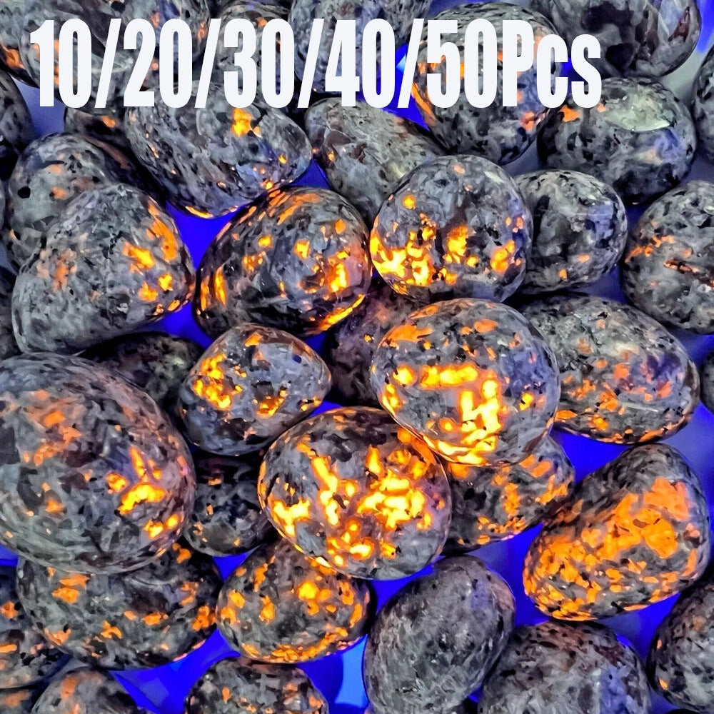 10Pcs Natural Yooperlite UV Fluorescent Glowing Fire Rocks