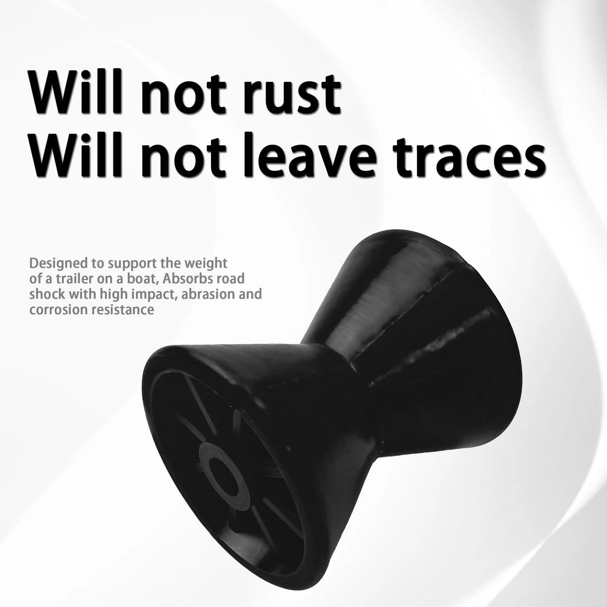 4" Boat Trailer Bow Roller for 1/2" Shaft (Black)