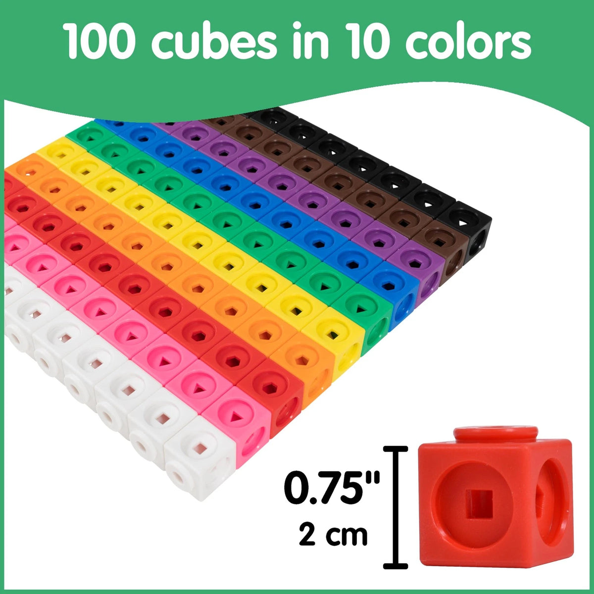 Set of 100 Math Cubes for Education