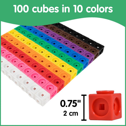 Set of 100 Math Cubes for Education