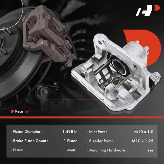 A-Premium Rear Left Brake Caliper w/Bracket for Honda CR-V (2005–2006) 19B2911, 192911, 19-B2911