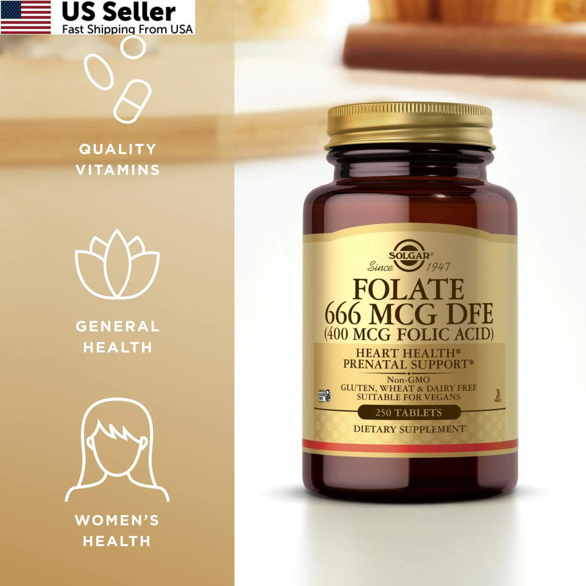 Folic Acid Tablets 400 mcg for (Pack of 250)