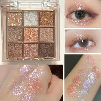 Glitter Shimmer Eyeshadow for Makeup (Pack of 1) - 9 Colors
