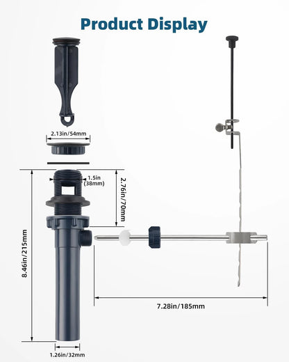 2X Bathroom Sink Drain with Lift Rod, Pop Up Oil Rubbed Bronze