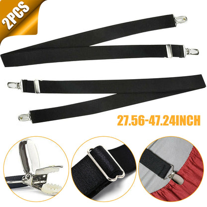 2X Adjustable Bed Fitted Sheet Strap Clips 27.56 in