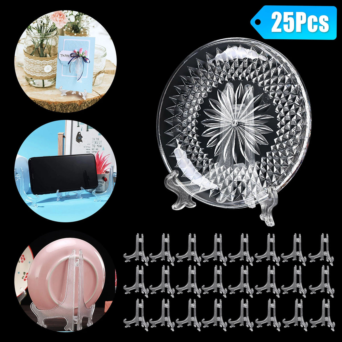 25PCS Hanging Tray Folding Bracket for Trading Card Photo Display