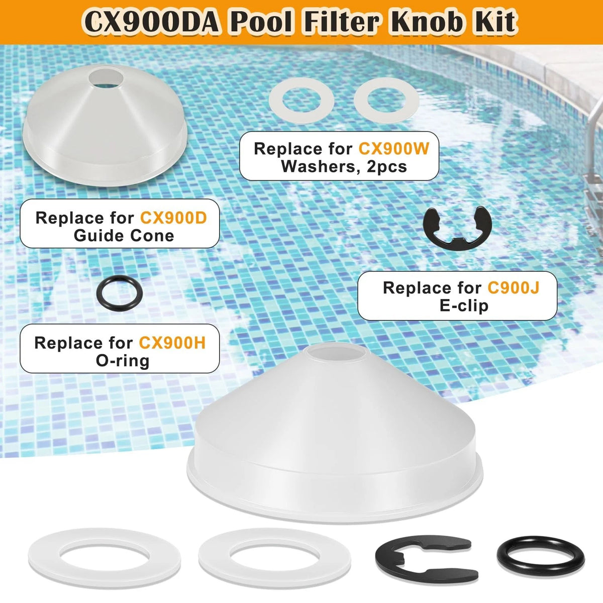 Knob Kit for Hayward Star Clear Plus C751 C900 C1200 Pool Filter