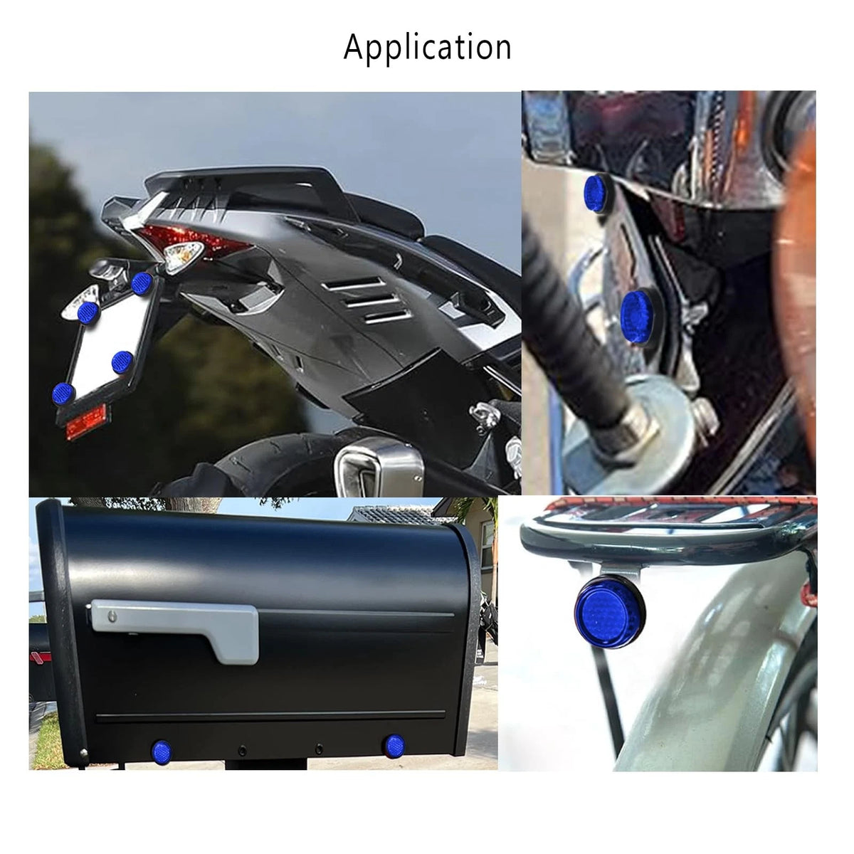 Deep Blue Reflector Motorcycle License Plate Bolts for