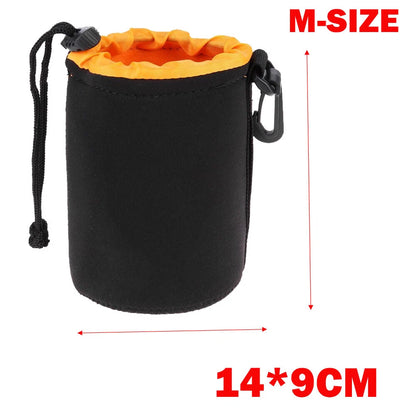 2PC Neoprene Soft DSLR Camera Lens Pouch Bag Storage Cover Case