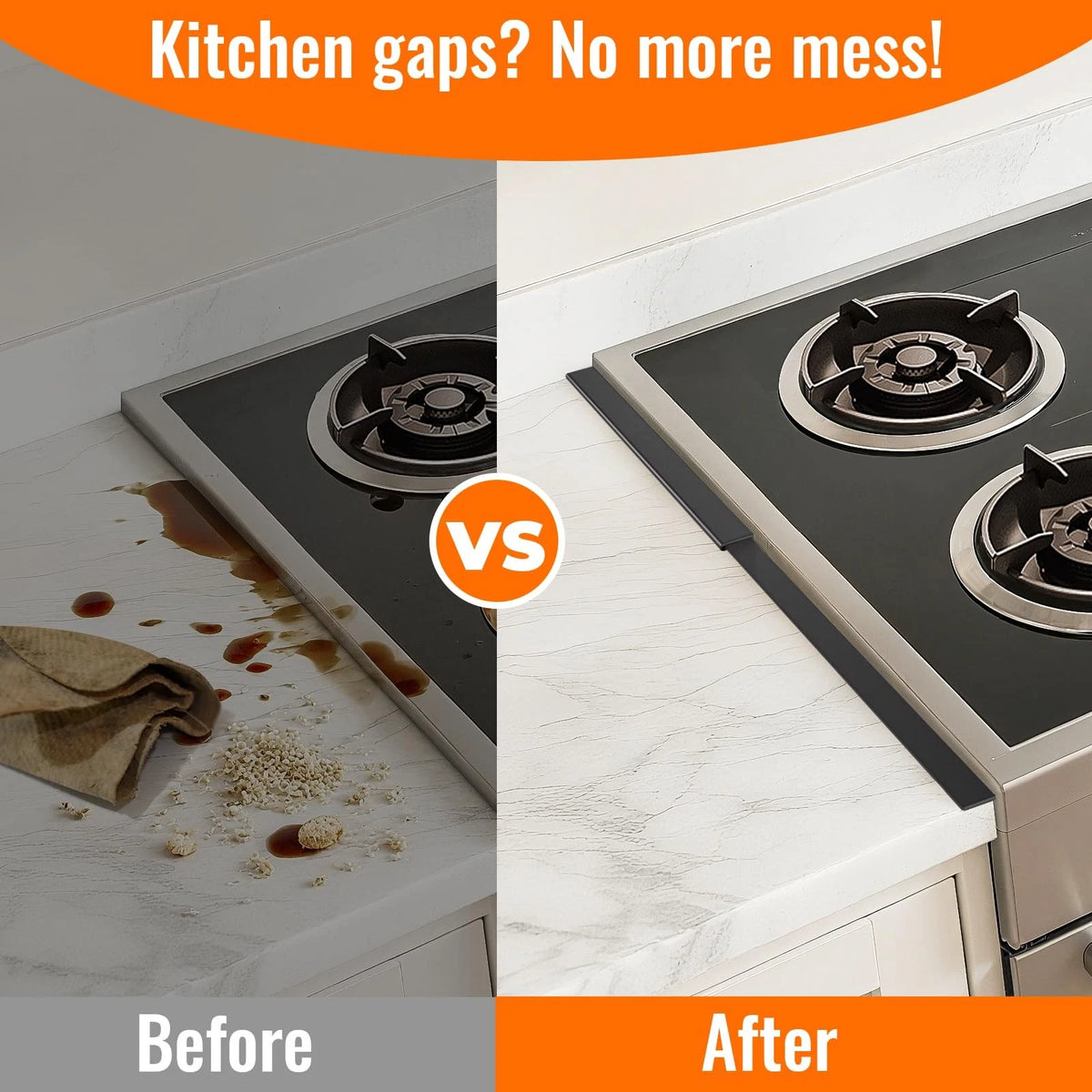 Stainless Steel Stove Gap Covers for Kitchen Range (Universal Fit)