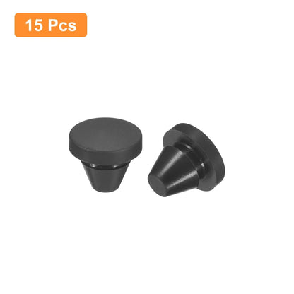 15Pcs Rubber Round Snap-in Locking Hole Plugs for Various Applications