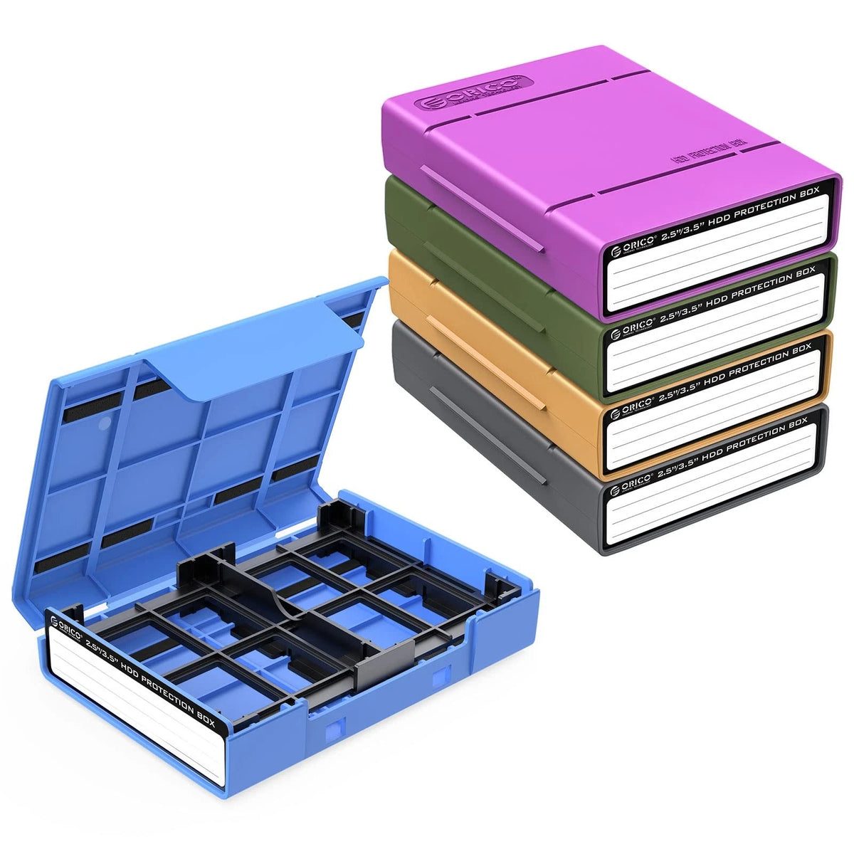 5-Pack Hard Drive Carrying Case for 3.5/2.5 Inch SSD HDD
