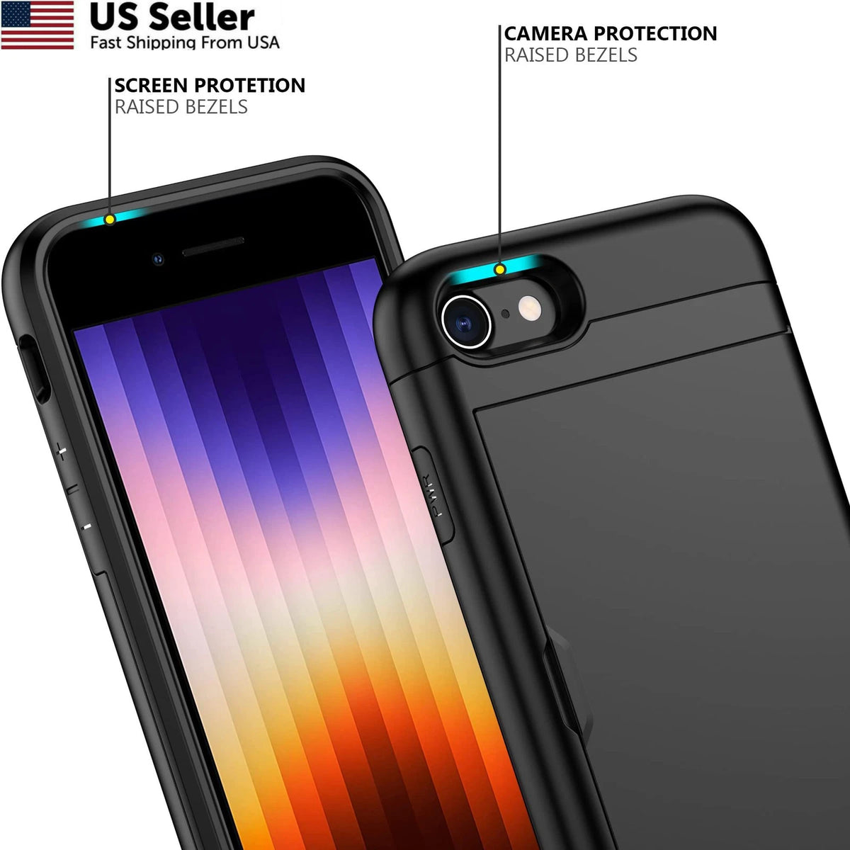 iPhone SE Case 2022/2020/7/8 (4.7 inches) - Black