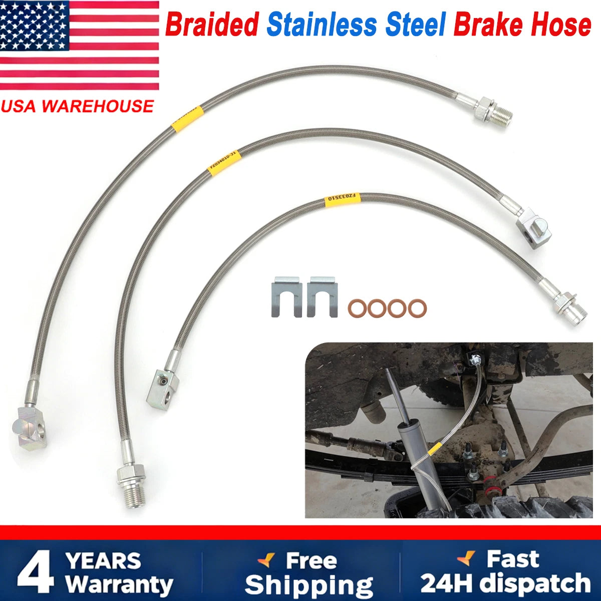 4-6" Front & Rear Stainless Brake Lines for GMC C10/K10 C15/K15 (1971–1978)