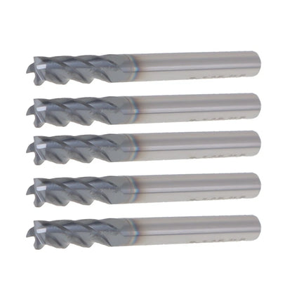 5 Pcs 3/16" 4 Flute Carbide End Mill TiALN Coated