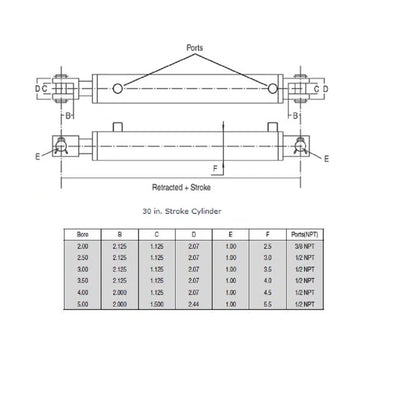 Double Acting Cylinder for Various Snow Plow Models (HYI40-0638, HCW-5030)