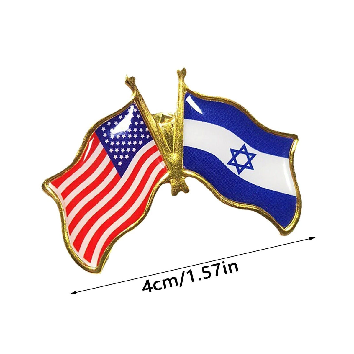 Pack of 10 American Israel Friendship Flag Bike Hat Cap Lapel Pins