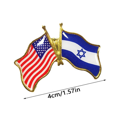 Pack of 10 American Israel Friendship Flag Bike Hat Cap Lapel Pins