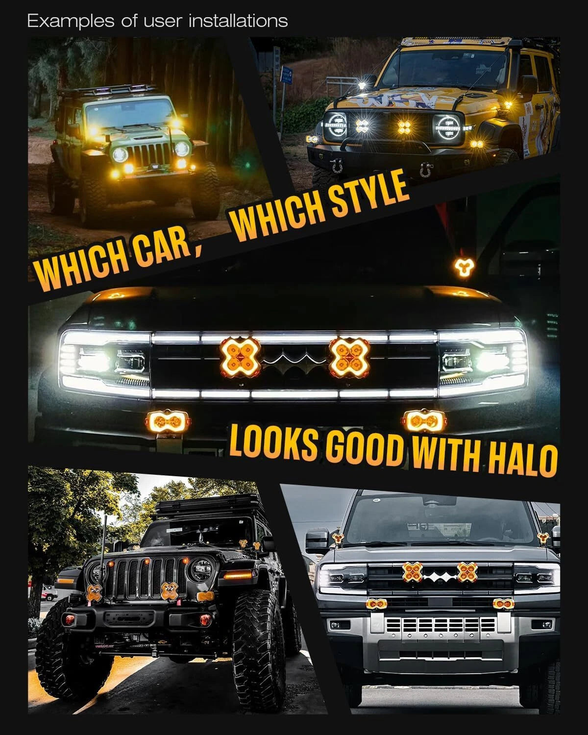 2X 4.5" LED Pod Lights for Jeep Ford (NOVA500WL82ALL)