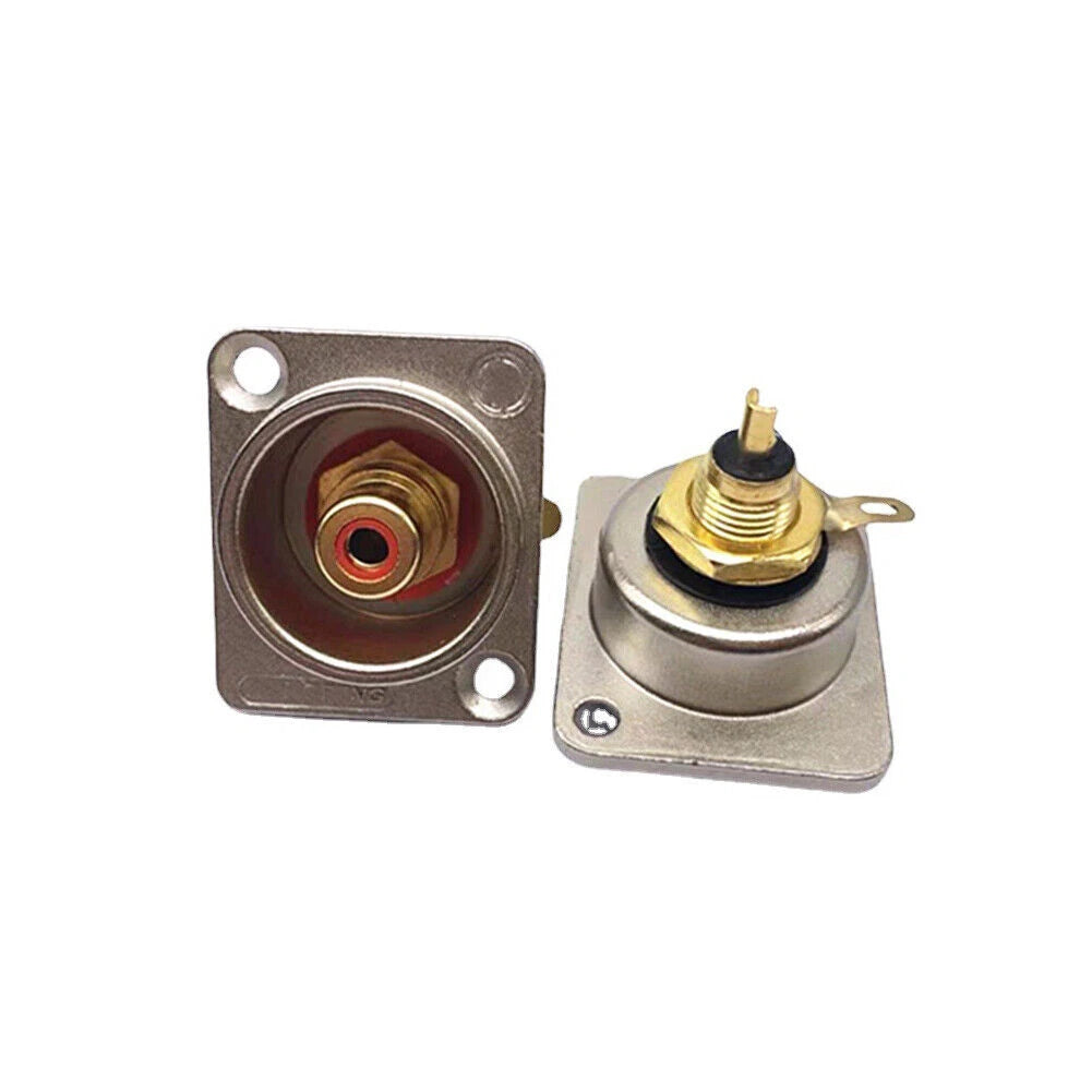 Set of 4 RCA Panel Mount Chassis Socket Connectors Gold Plated
