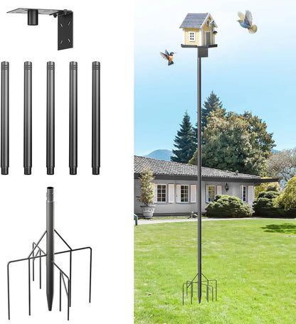 92 Inch Birdhouse Pole with 9-Prong Base - Rust Resistant, Weatherproof